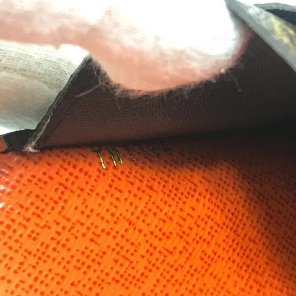 LOUIS VUITTON Portefeuille Josephine Monogram Long Wallet Brown x orange - Picture 10 of 11